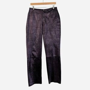 Venus Williams x Wilsons Leather Purple Iridescent Leather Straight-Leg Pants 10